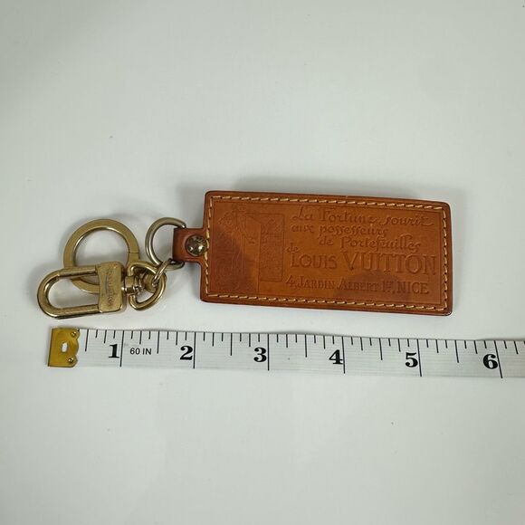 Louis Vuitton Vachetta Leather Key Ring Bag Charm - Picture 14 of 15
